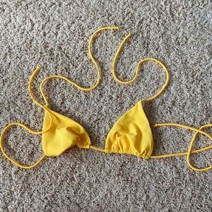 Yellow triangle bikini top